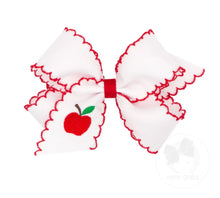 Medium Embroidered Bow w/Moonstitch Edge
