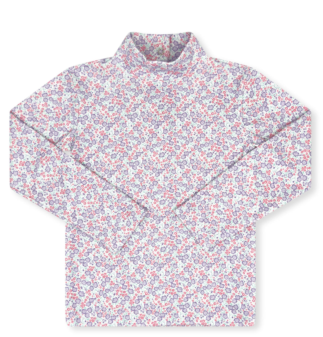 Tiny Tot Turtleneck Sweet Pea Floral