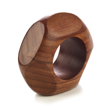 4 Alexis Teak Napkin Rings-NNR55740p