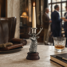 Pewter Elk 1 Taper Candlestick