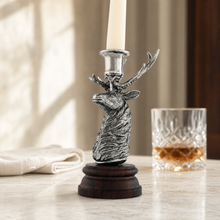 Pewter Elk 1 Taper Candlestick
