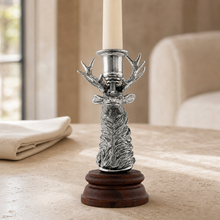 Pewter Elk 1 Taper Candlestick