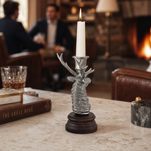 Pewter Elk 1 Taper Candlestick