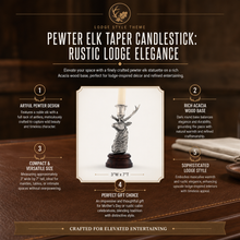 Pewter Elk 1 Taper Candlestick