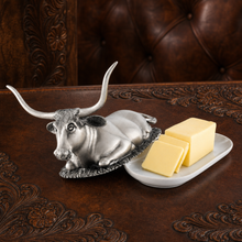 Pewter Longhorn Steer Butter Dish