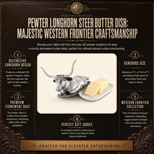 Pewter Longhorn Steer Butter Dish