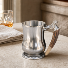 Curved English Mug -  Antler Handle