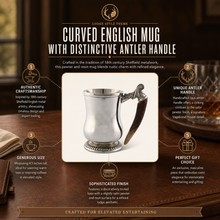 Curved English Mug -  Antler Handle