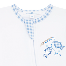 Gone Fishing Applique Zip Footie