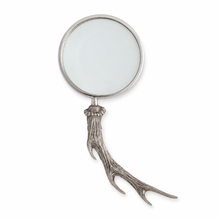 Pewter Antler Handle Magnifier 4 inches