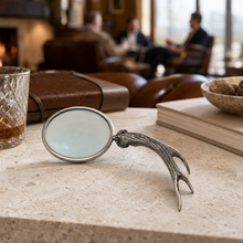 Pewter Antler Handle Magnifier 4 inches
