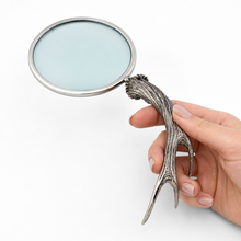 Pewter Antler Handle Magnifier 4 inches