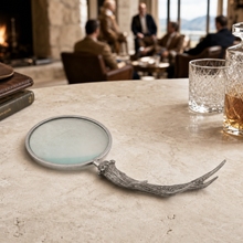 Pewter Antler Handle Magnifier 4 inches