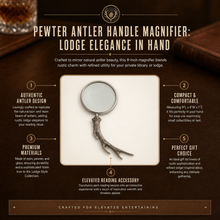 Pewter Antler Handle Magnifier 4 inches