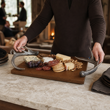Cheese Tray With Pewter Antler Handles