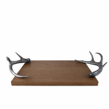 Cheese Tray With Pewter Antler Handles