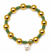 The Gold Ball + Pearl Knotting Bracelet