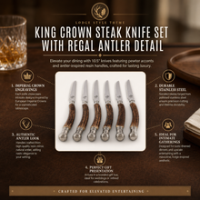 Composite Antler King Crown Steak Knife Set