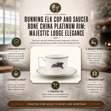 Running Elk Cup and Saucer Bone China Platinum Rim
