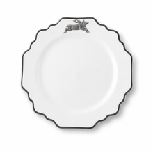 Running Elk Bone China Scallop Salad Plate Platinum Rim