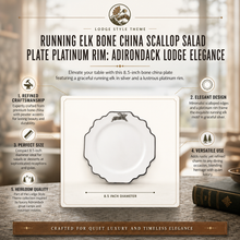 Running Elk Bone China Scallop Salad Plate Platinum Rim