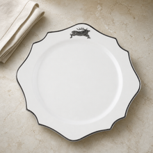 Running Elk Bone China Scallop Charger Platinum Rim