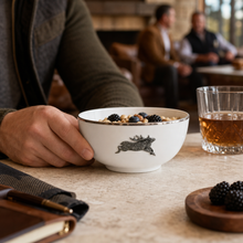 Running Elk Cereal Bowl Bone China Platinum Rim