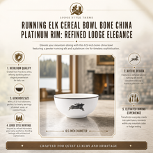 Running Elk Cereal Bowl Bone China Platinum Rim