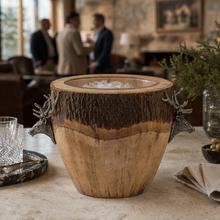 Natural Log Elk Ice Bucket