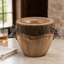 Natural Log Elk Ice Bucket