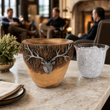 Natural Log Elk Ice Bucket