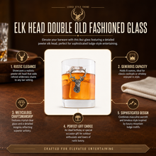 Elk Head Double Old Fashion Bar Glass
