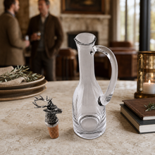 Cruet Bottle with Pewter Elk Head Cork Stopper
