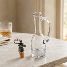 Cruet Bottle with Pewter Elk Head Cork Stopper