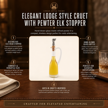 Cruet Bottle with Pewter Elk Head Cork Stopper