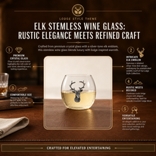 Elk / Deer Stemless Wine Glass
