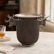 Elk Head Handle Bronze Ice Bucket