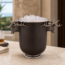 Elk Head Handle Bronze Ice Bucket