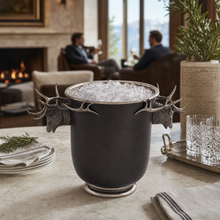 Elk Head Handle Bronze Ice Bucket
