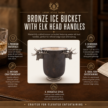 Elk Head Handle Bronze Ice Bucket