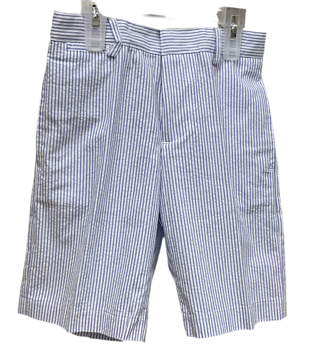 Blue  Seersucker Shorts-66595 : 5