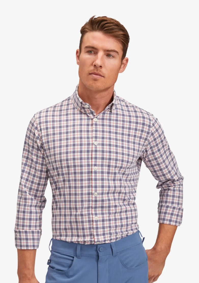 L/S Shirt Monaco Navy/Red Plaid-1WS-0523 : CLASSIC-L