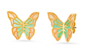 Sunrise Butterfly Enamel Studs