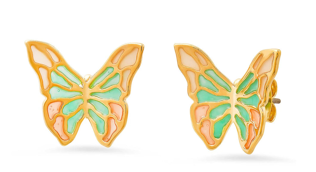 Sunrise Butterfly Enamel Studs