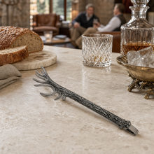 Pewter Antler Pattern Ice / Bread Tongs