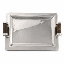 Stainless Serving Tray Composite Antler Handles