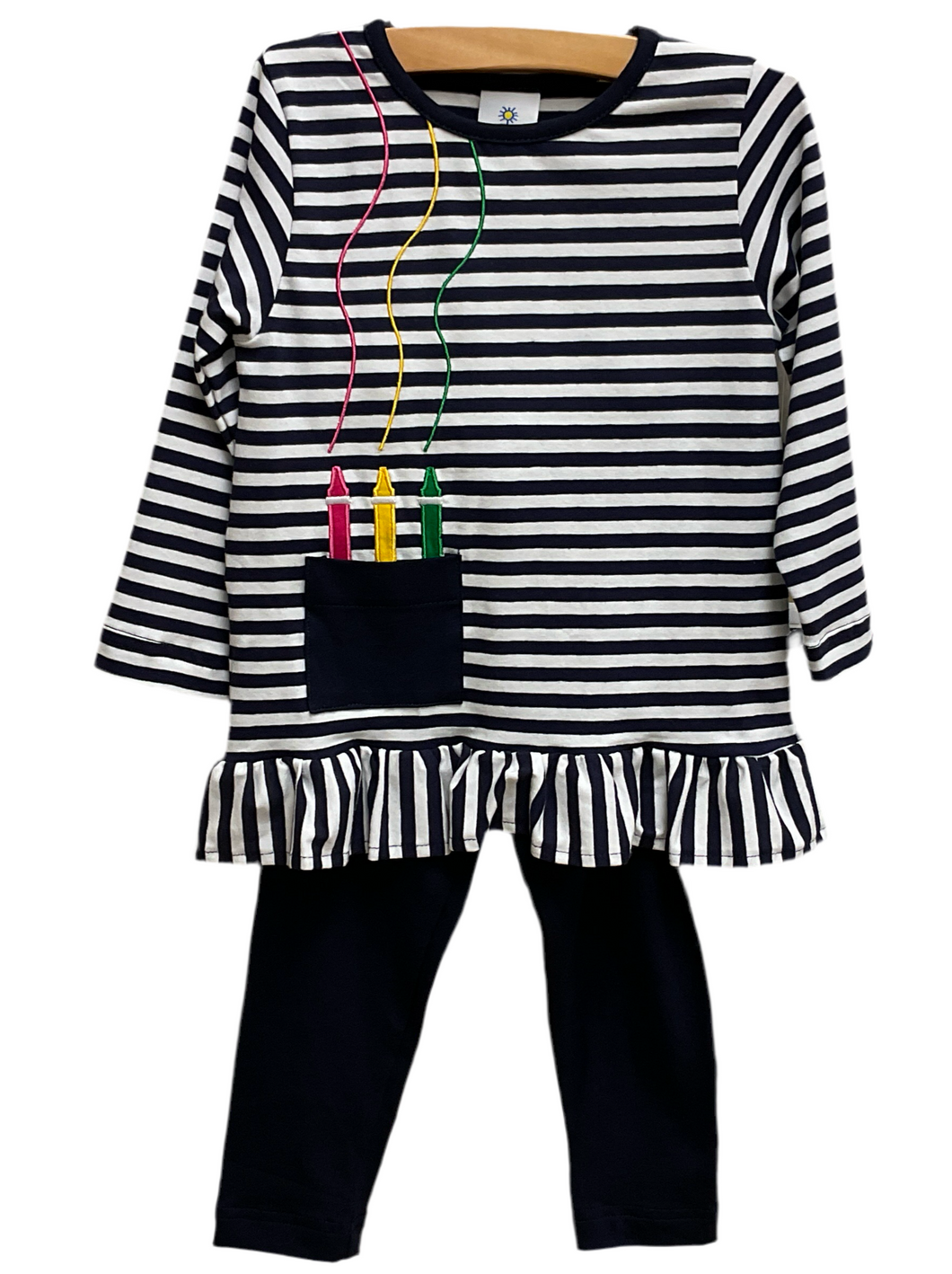 Crayon Stripe Tunic w/Leggings-F4890 : 3t