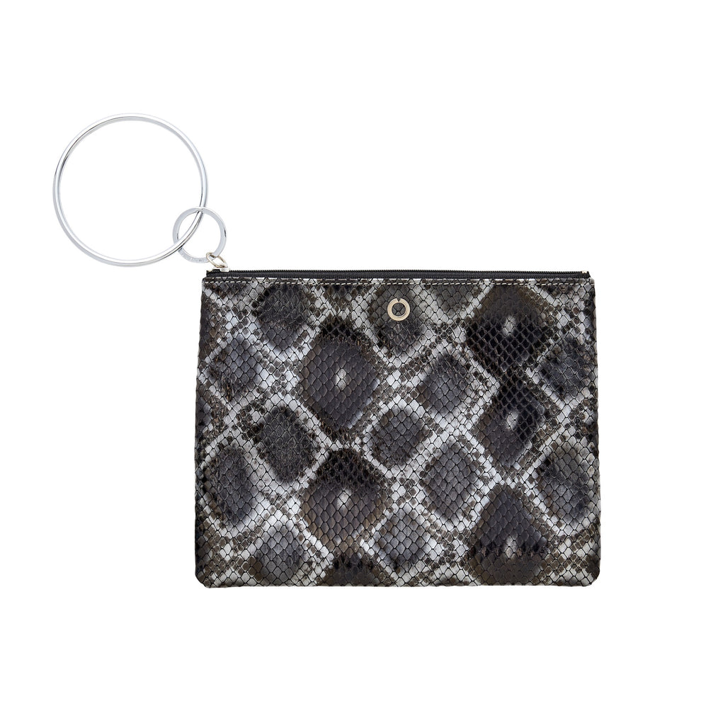 Big O Bracelet Pouch - Back in Black Python Embossed