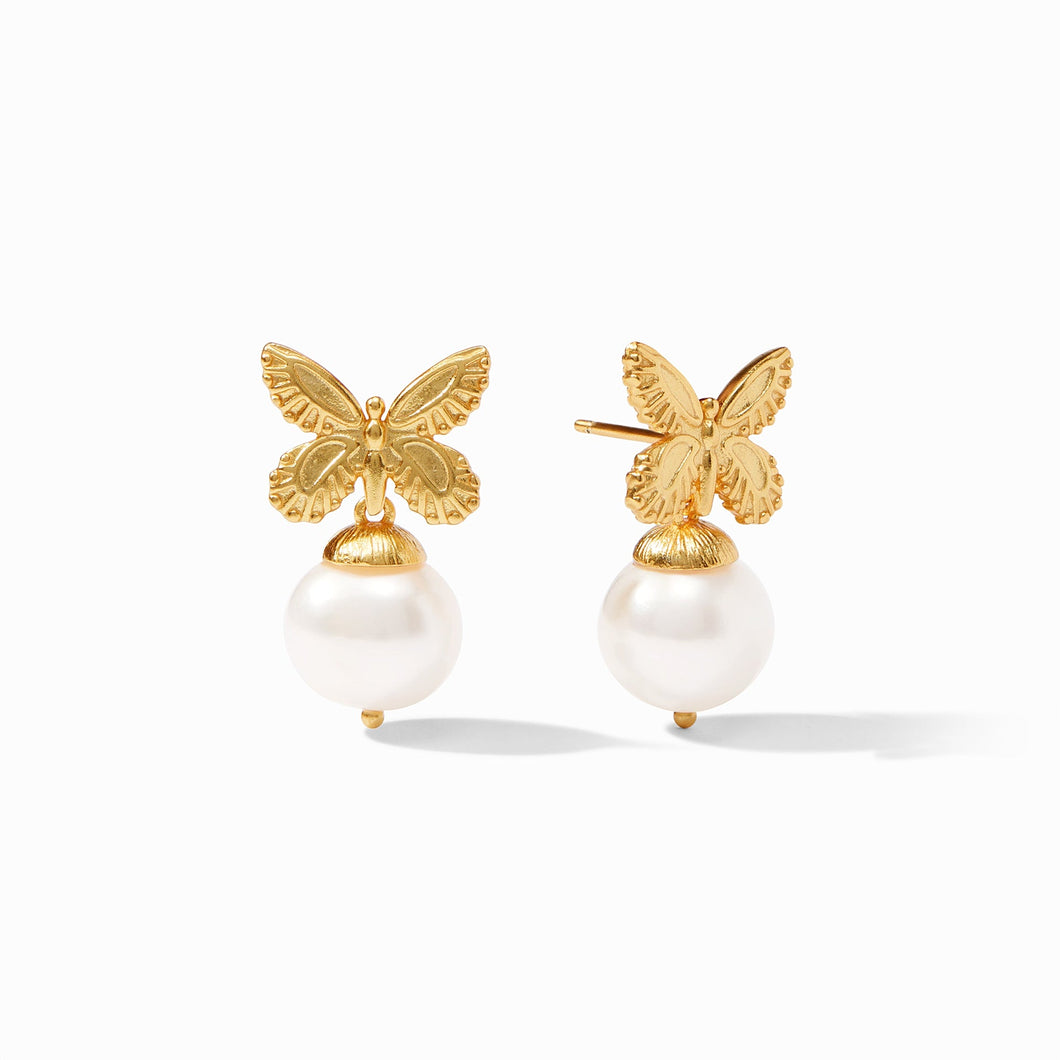 Butterfly Pearl Drop Earring-er791gpl00