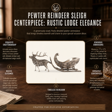 Pewter Reindeer Sleigh Centerpiece